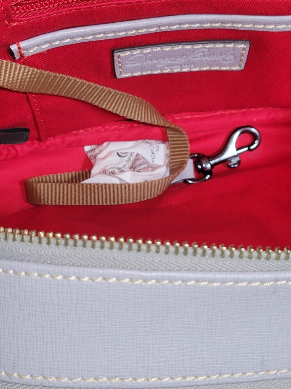 Dooney & Bourke Sawyer Crossbody -Gray Saffiano Leather Crossbody   [Item #HL15] - Picture 12 of 16